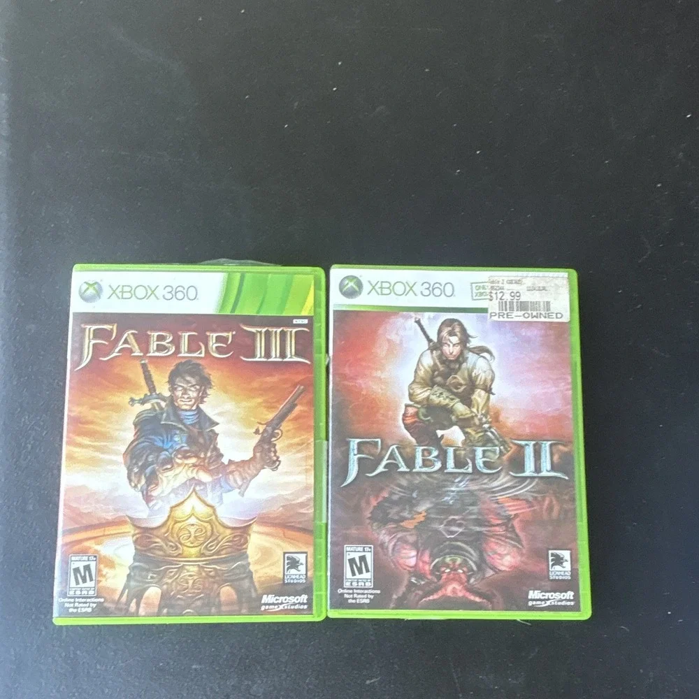 Microsoft Xbox 360 Fable II & Fable III Role Playing Games Lot of 2